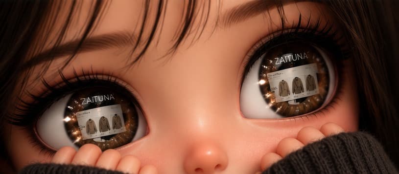 Expressive eyes reflecting the ZAITUNA collection